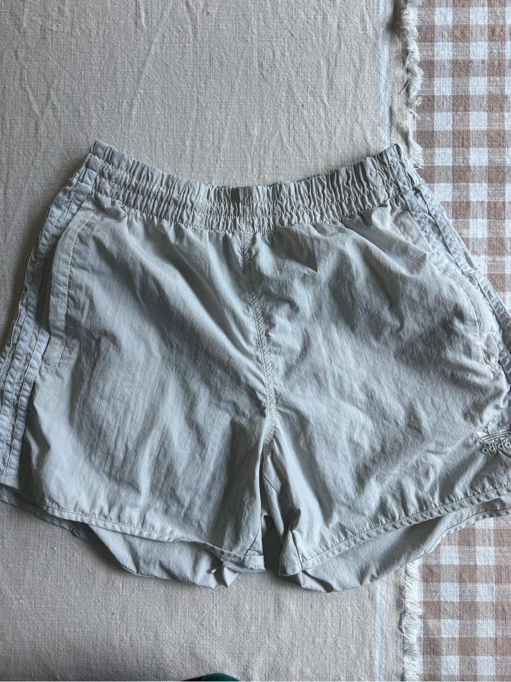 adidas Women's Light Gray Athletic Shorts with Elastic Waist